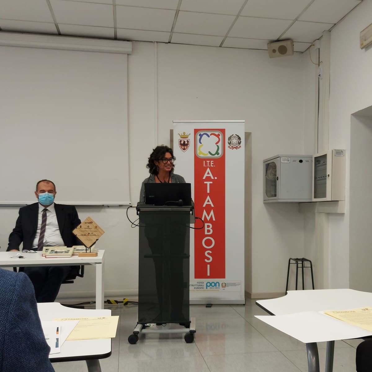 Tamara Tonioni, General Manager Saidea, interviene alla conferenza stampa presso l'Istituto Tambosi di Trento 2021