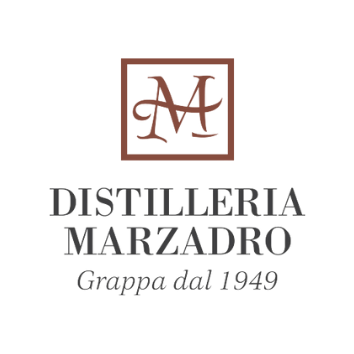 Logo della distilleria Marzadro di Nogaredo a Trento.